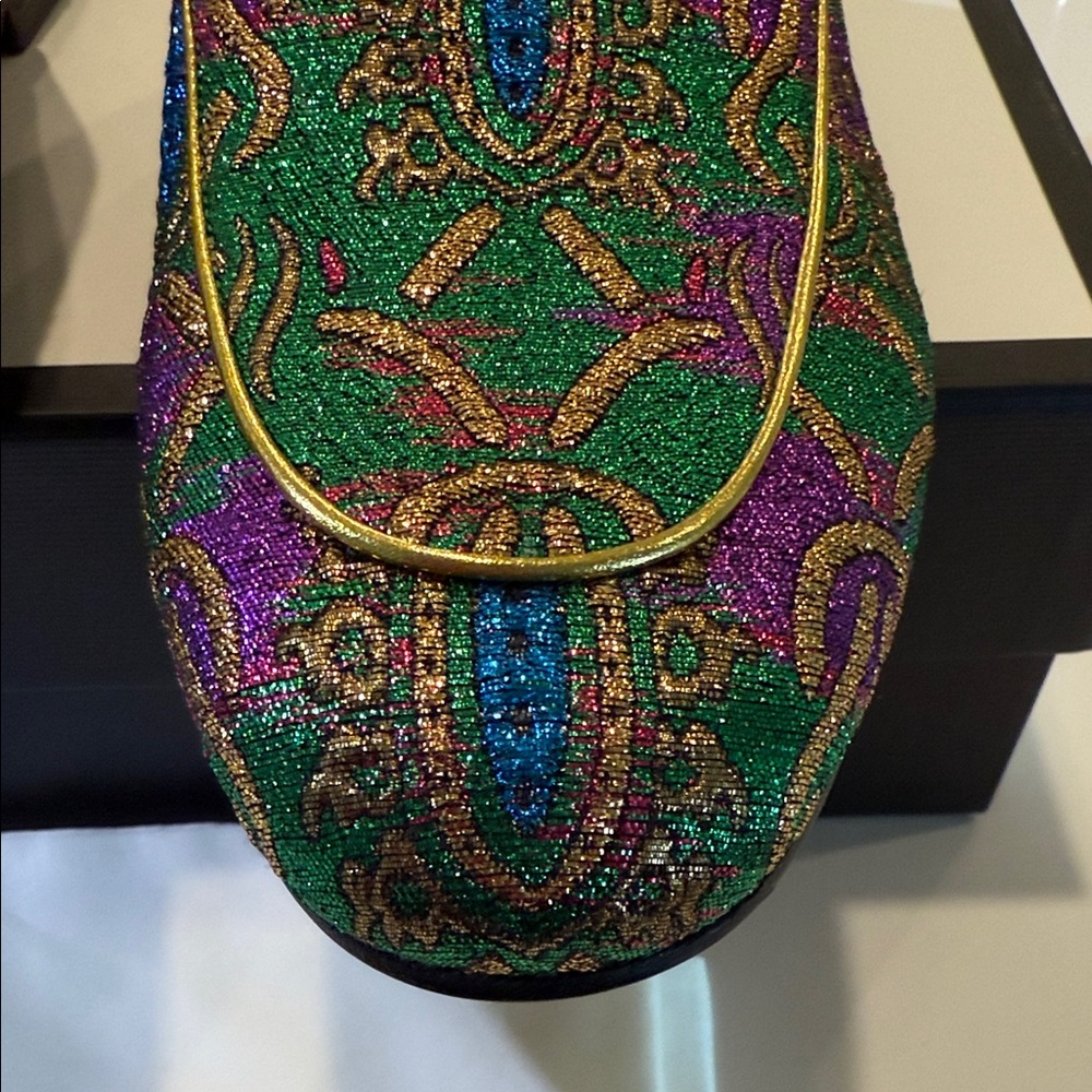 Gucci Women's Green and Purple Mules size 10 - Picture 3 of 13